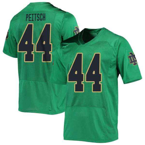 Alex Peitsch Notre Dame Fighting Irish NCAA Men's #44 Green Replica College Stitched Football Jersey MYX3855BD